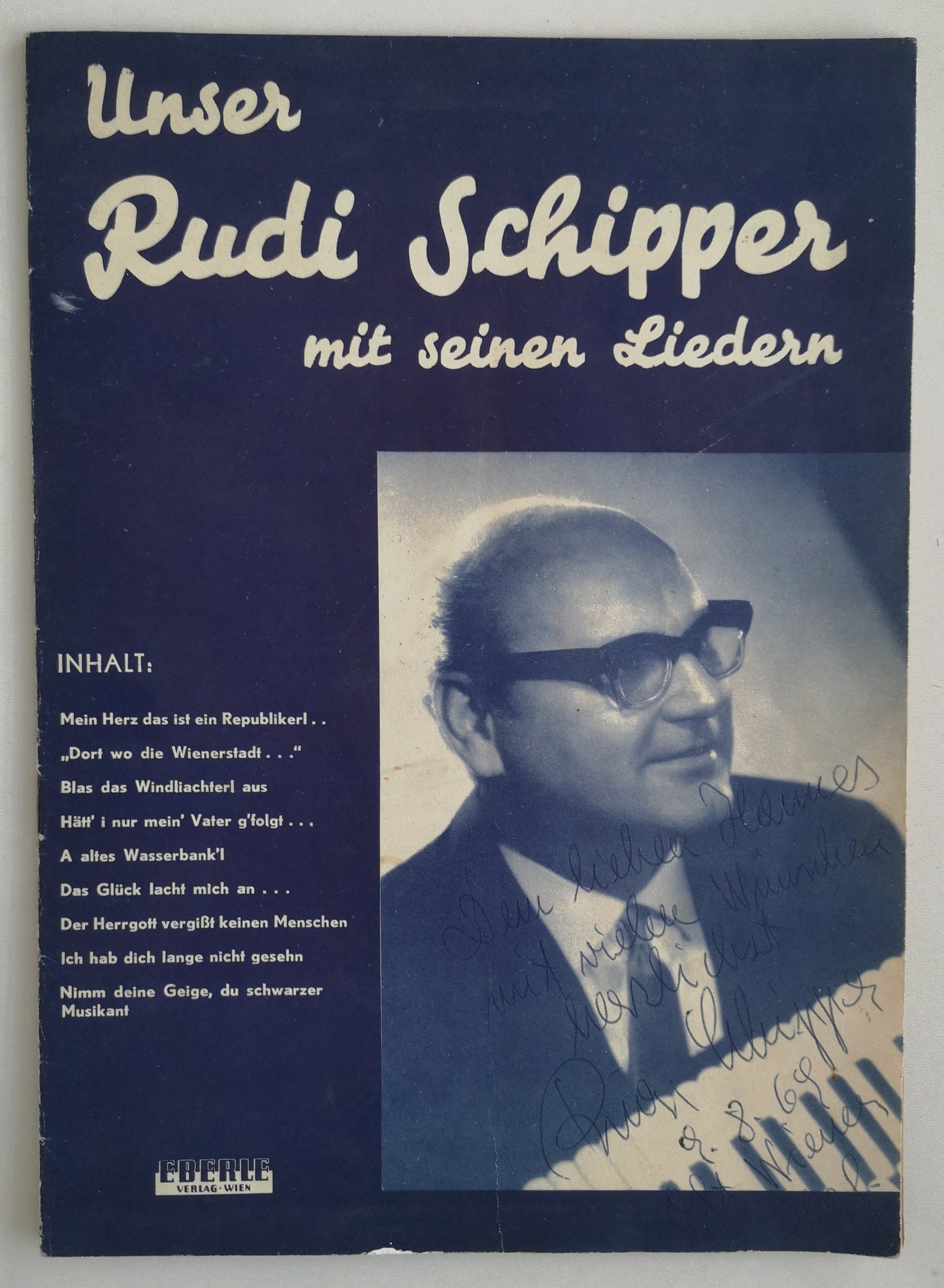 Unser Rudi Schipper mit seinen Liedern - signiert