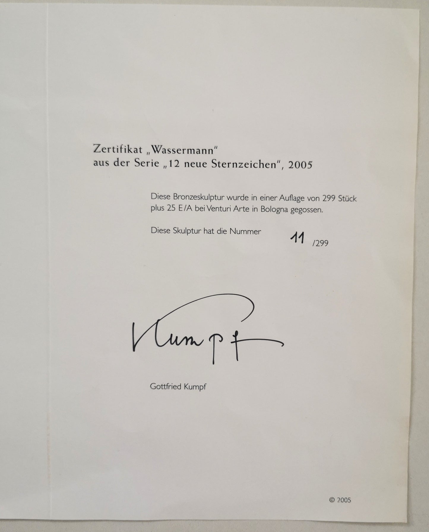 Gottfried Kumpf - Bronze Wassermann