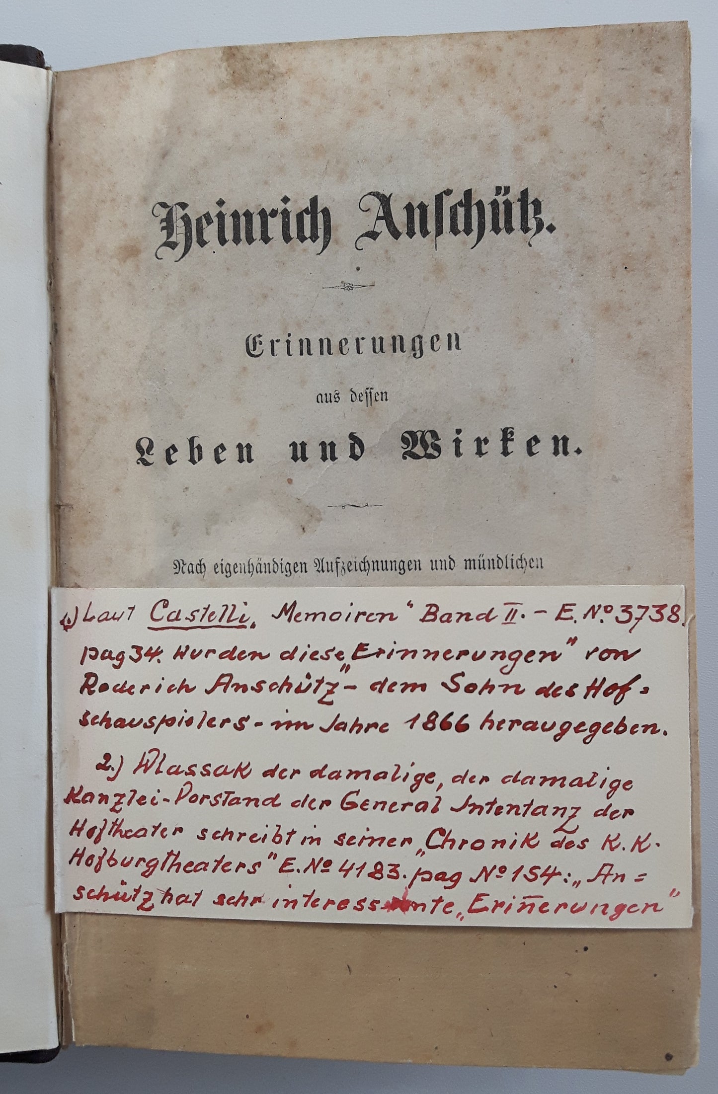 Heinrich Anschütz, Wien 1866