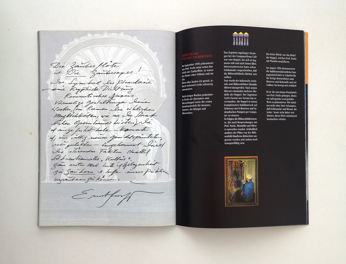 Programmheft "Die Zauberflöte", Bühnenbild & Kostüme Ernst Fuchs