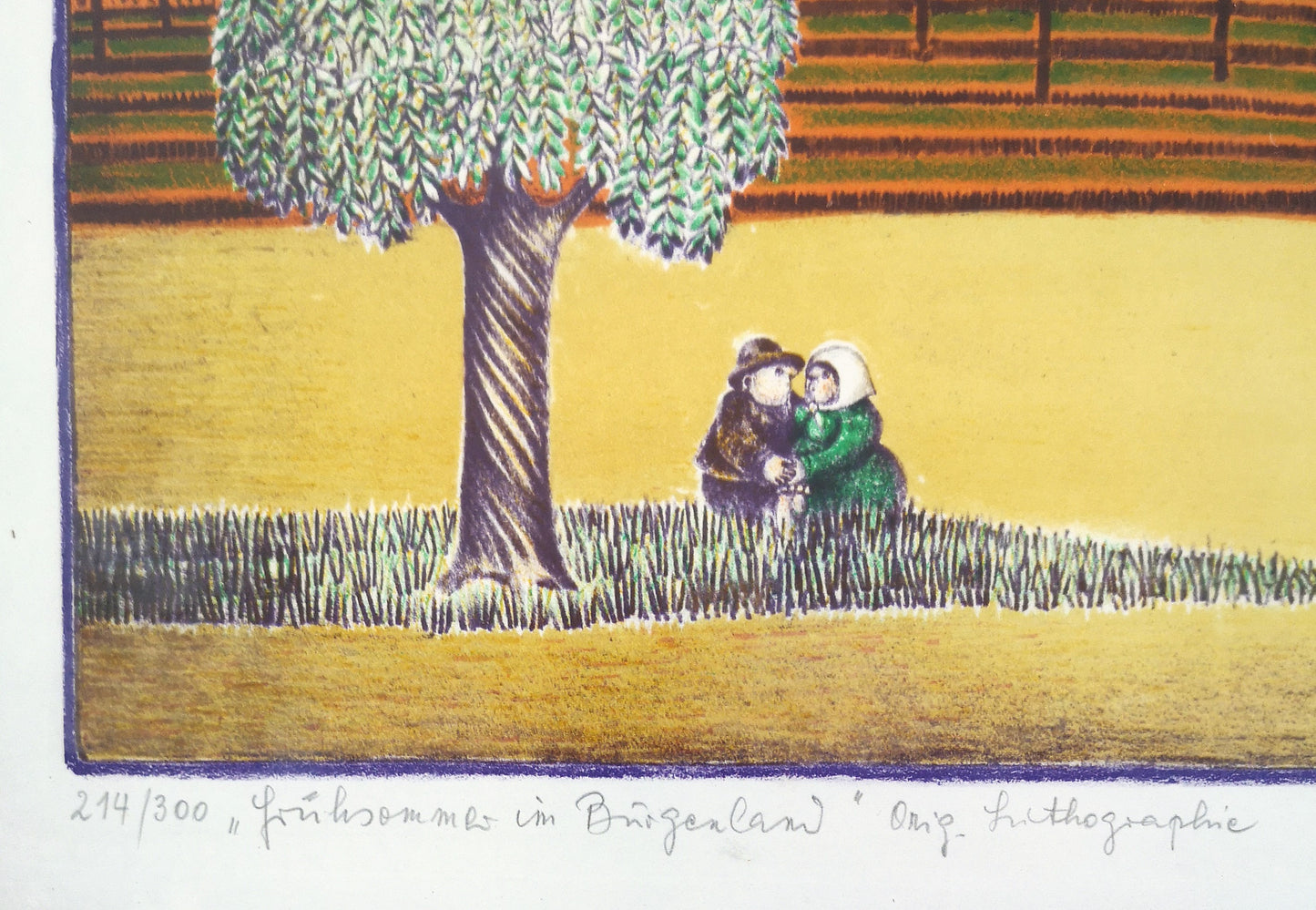 Gottfried Kumpf Lithografie "Frühsommer im Burgenland"